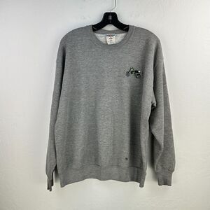Motocross Embroidered Crewneck Sweatshirt Mens XL‎ Gray Heather Thrashed Grunge